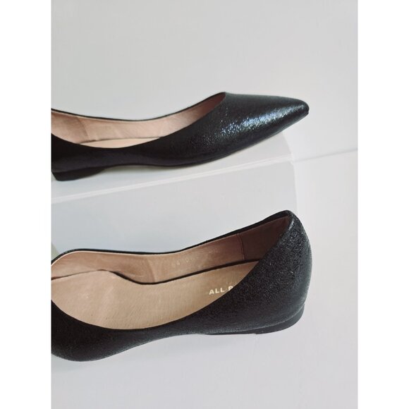 ALL BLACK Footwear Leather Slip On Pointed Toe Leather Ballet Flats Shoes 40 9.5 - Picture 2 of 14